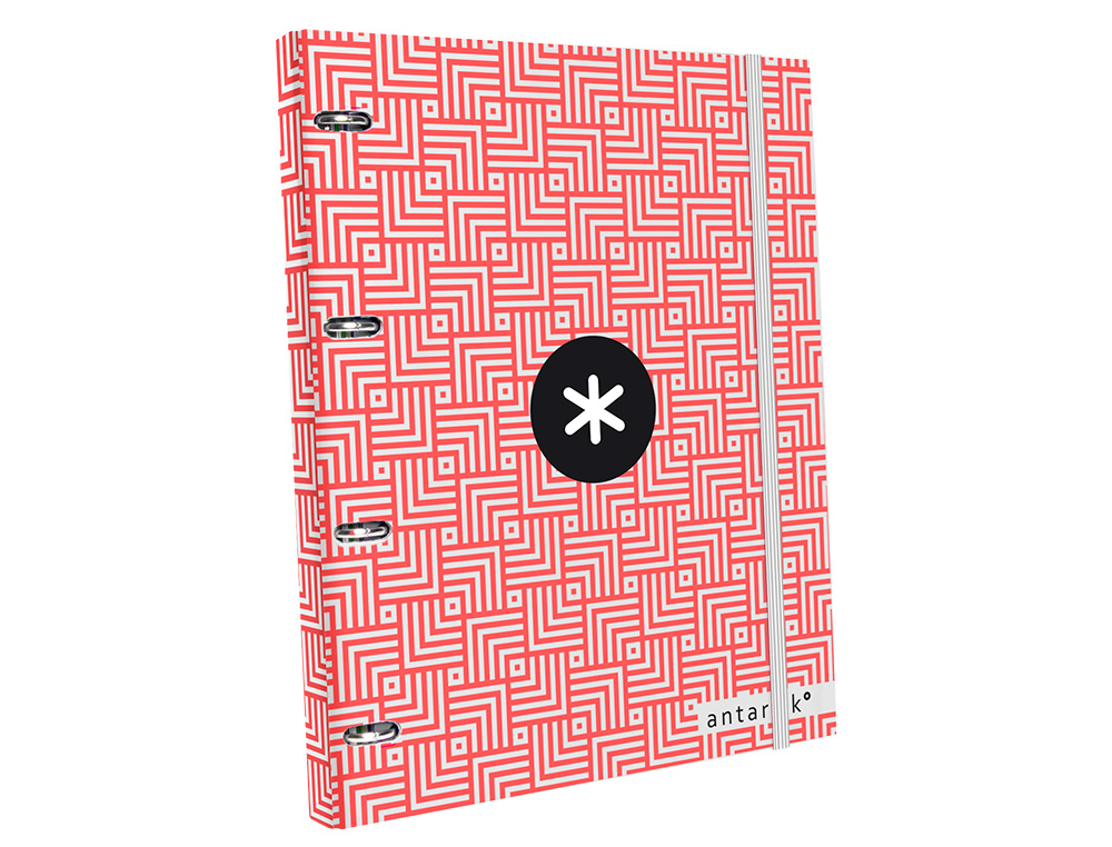 CARPETA LIDERPAPEL ANTARTIK CON RECAMBIO A4 CUADRO 5 MM FORRADA 4 ANILLAS 25 MM TRENDING TOPIC COLORES