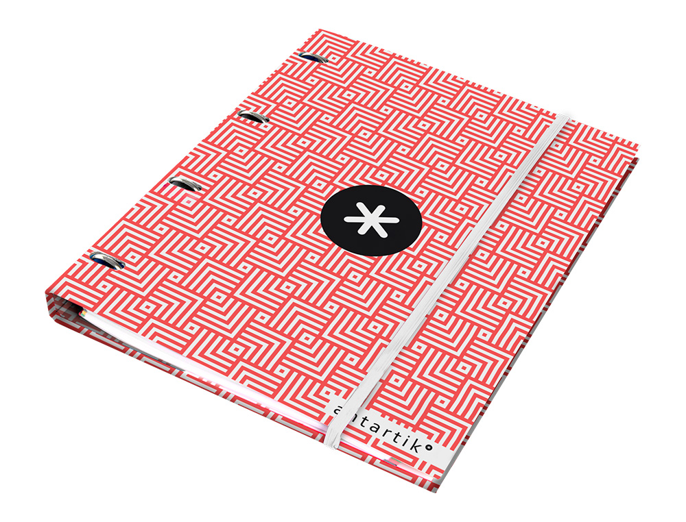 CARPETA LIDERPAPEL ANTARTIK CON RECAMBIO A4 CUADRO 5 MM FORRADA 4 ANILLAS 25 MM TRENDING TOPIC COLORES