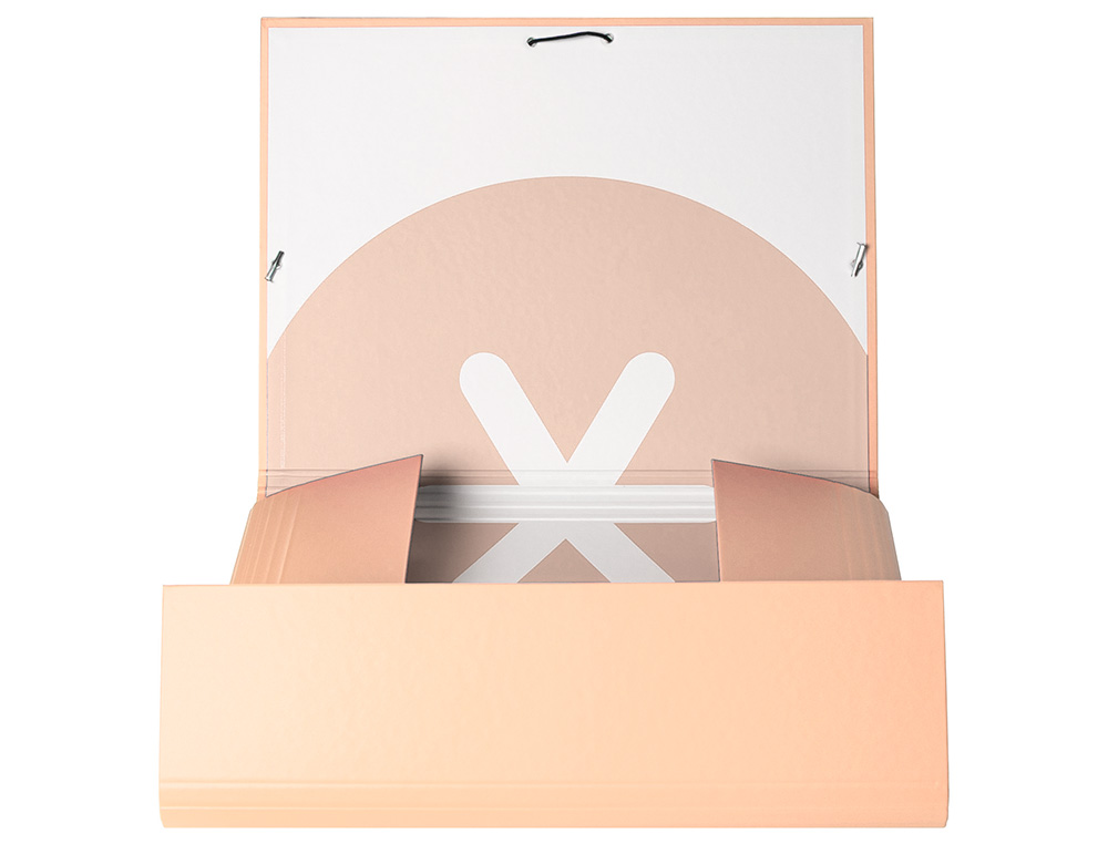 CARPETA LIDERPAPEL ANTARTIK GOMAS A4 3 SOLAPAS CARTON FORRADO TRENDING COLOR CORAL