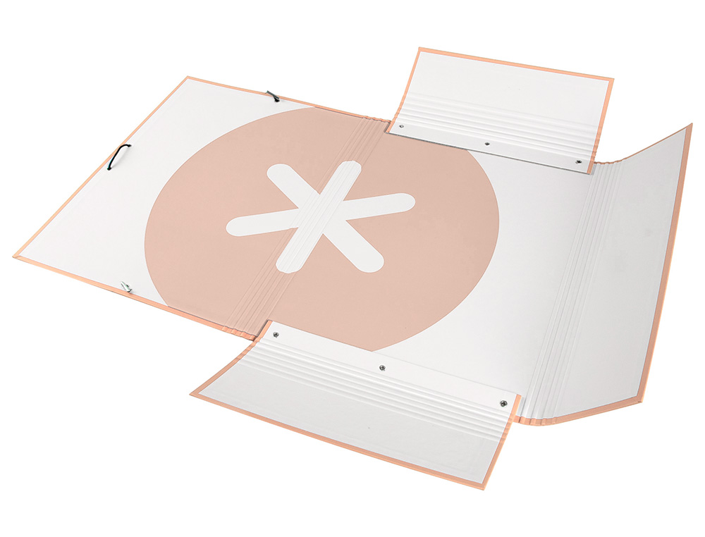 CARPETA LIDERPAPEL ANTARTIK GOMAS A4 3 SOLAPAS CARTON FORRADO TRENDING COLOR CORAL