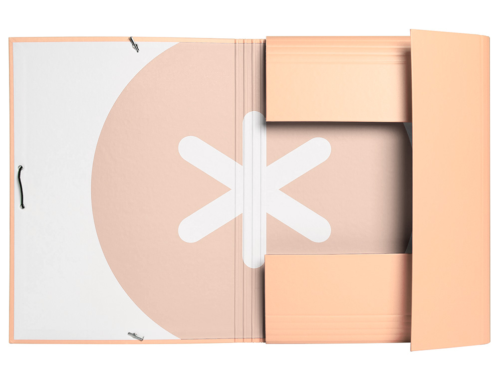 CARPETA LIDERPAPEL ANTARTIK GOMAS A4 3 SOLAPAS CARTON FORRADO TRENDING COLOR CORAL