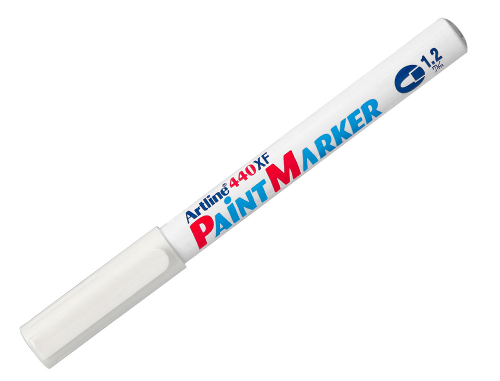 ROTULADOR ARTLINE MARCADOR PERMANENTE EK-440 XF BLANCO PUNTA REDONDA 1.2 MM METAL CAUCHO Y PLASTICO
