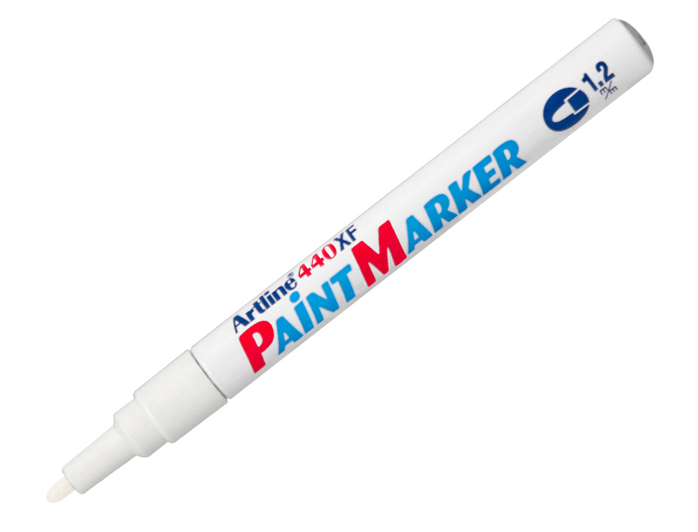 ROTULADOR ARTLINE MARCADOR PERMANENTE EK-440 XF BLANCO PUNTA REDONDA 1.2 MM METAL CAUCHO Y PLASTICO