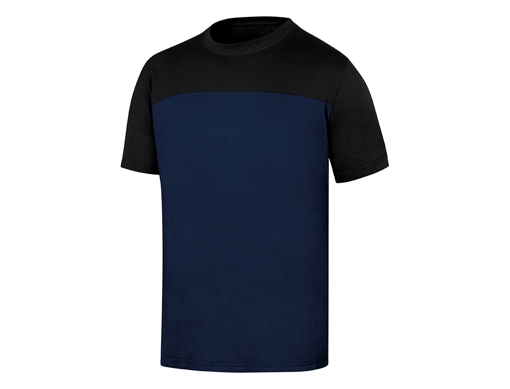 CAMISETA DE ALGODON DELTAPLUS COLOR AZUL/NEGRO TALLA 3XL