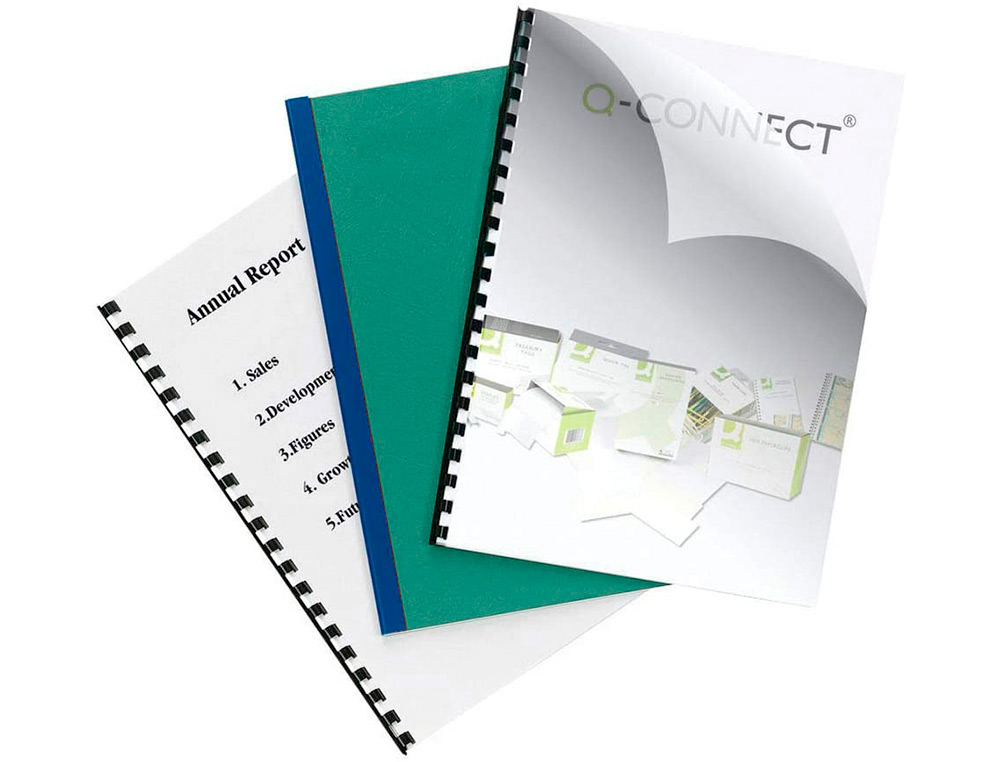 TAPA DE ENCUADERNACION Q-CONNECT PVC DIN A4 OPACA VERDE 180 MICRAS CAJA DE 100 UNIDADES