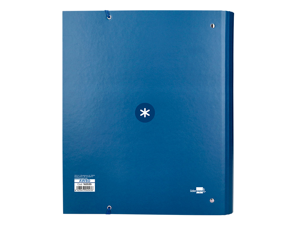 CARPETA CON RECAMBIO ANTARTIK A4 CUADRO 5MM FORRADA 4 ANILLAS 40MM REDONDAS CON SOLAPA COLOR AZUL MARINO