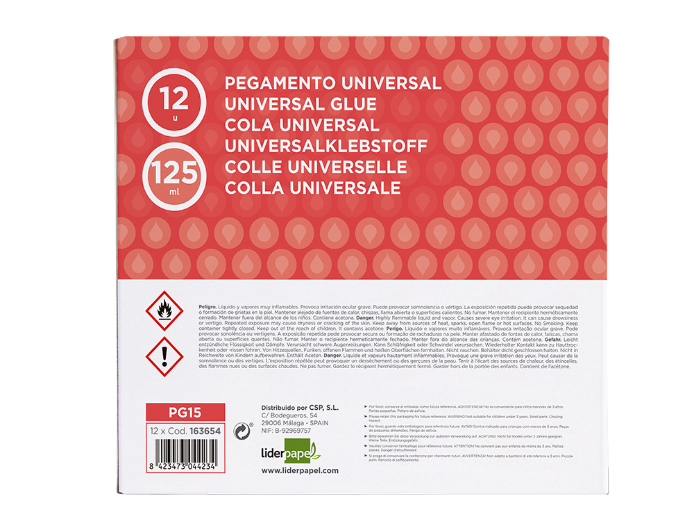 PEGAMENTO LIDERPAPEL UNIVERSAL TRANSPARENTE 125 ML