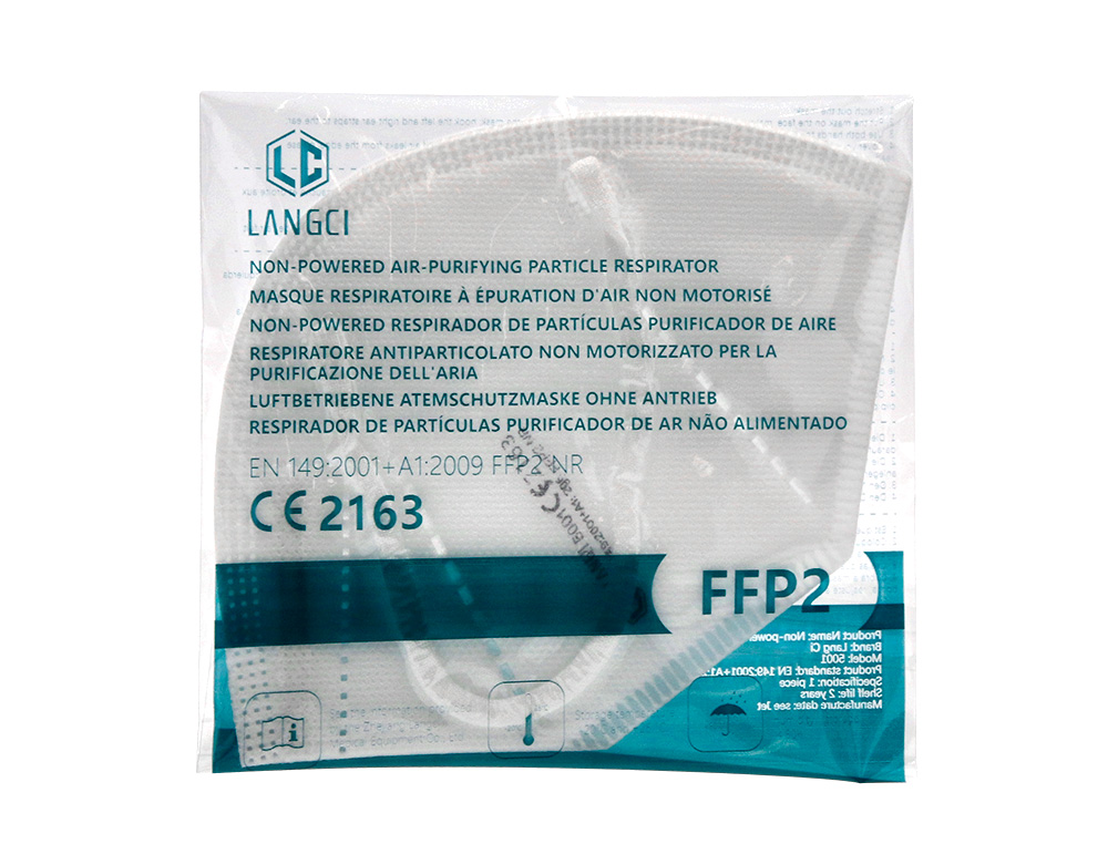 MASCARILLA FACIAL FFP2 VERONA AUTOFILTRANTE CERTIFICADO CE CON AJUSTE NASAL EMBOLSADA INDIVIDUALMENTE BLANCA