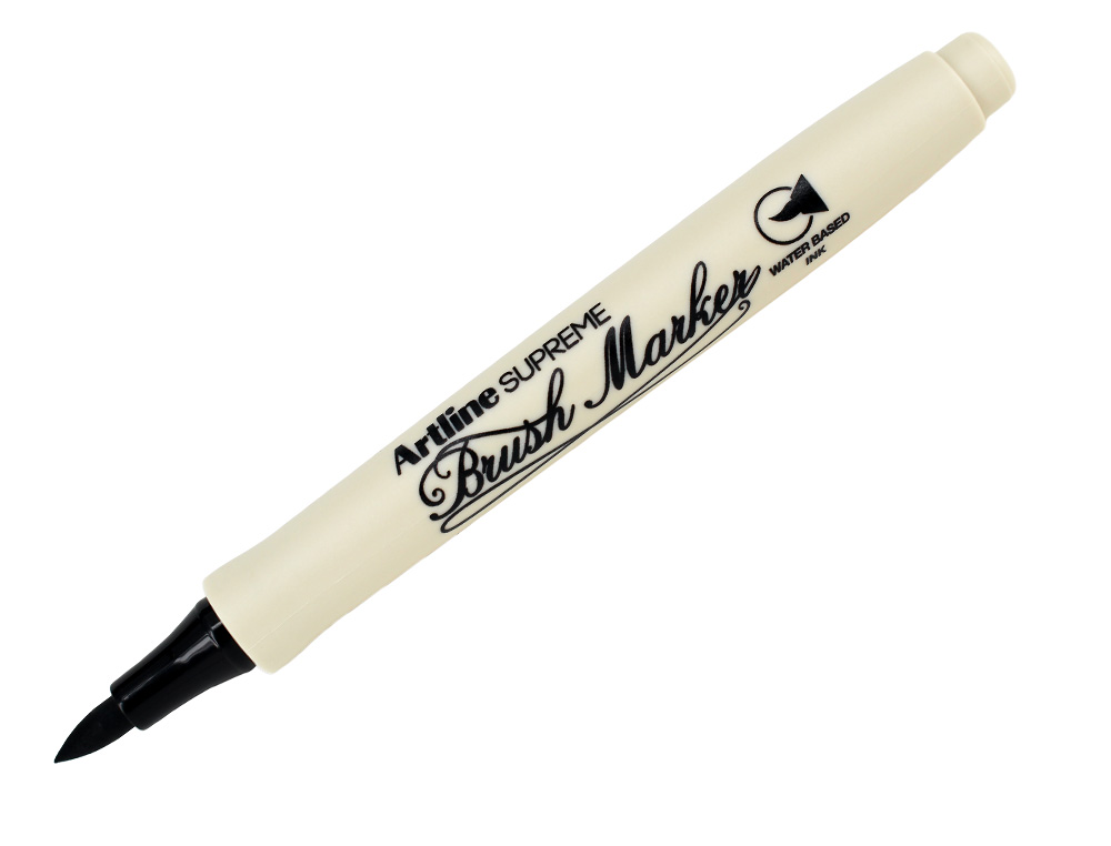 ROTULADOR ARTLINE SUPREME BRUSH EPFS PINTURA BASE DE AGUA PUNTA TIPO PINCEL TRAZO FINO NEGRO