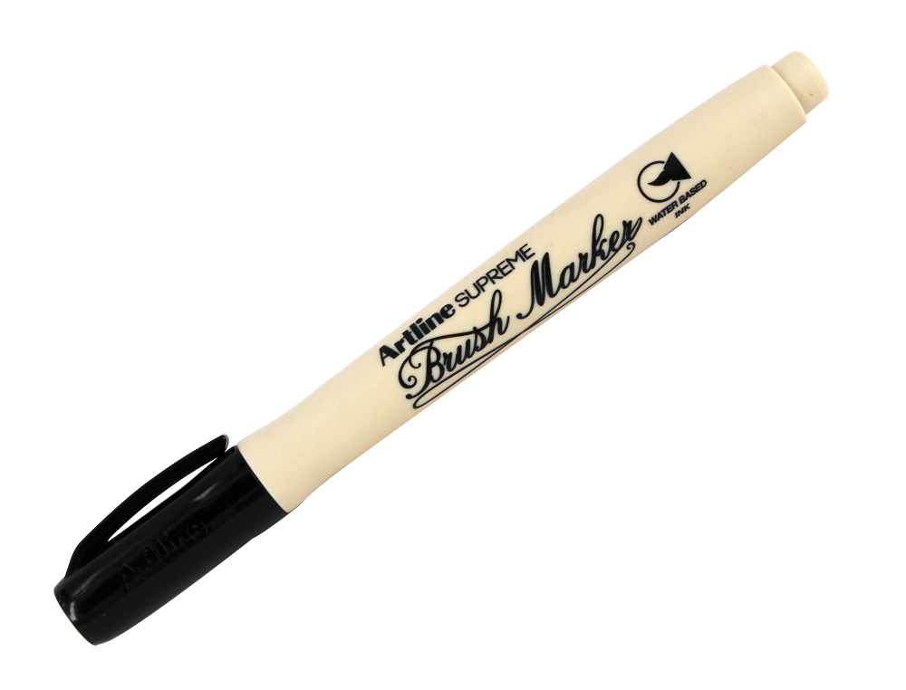 ROTULADOR ARTLINE SUPREME BRUSH EPFS PINTURA BASE DE AGUA PUNTA TIPO PINCEL TRAZO FINO NEGRO