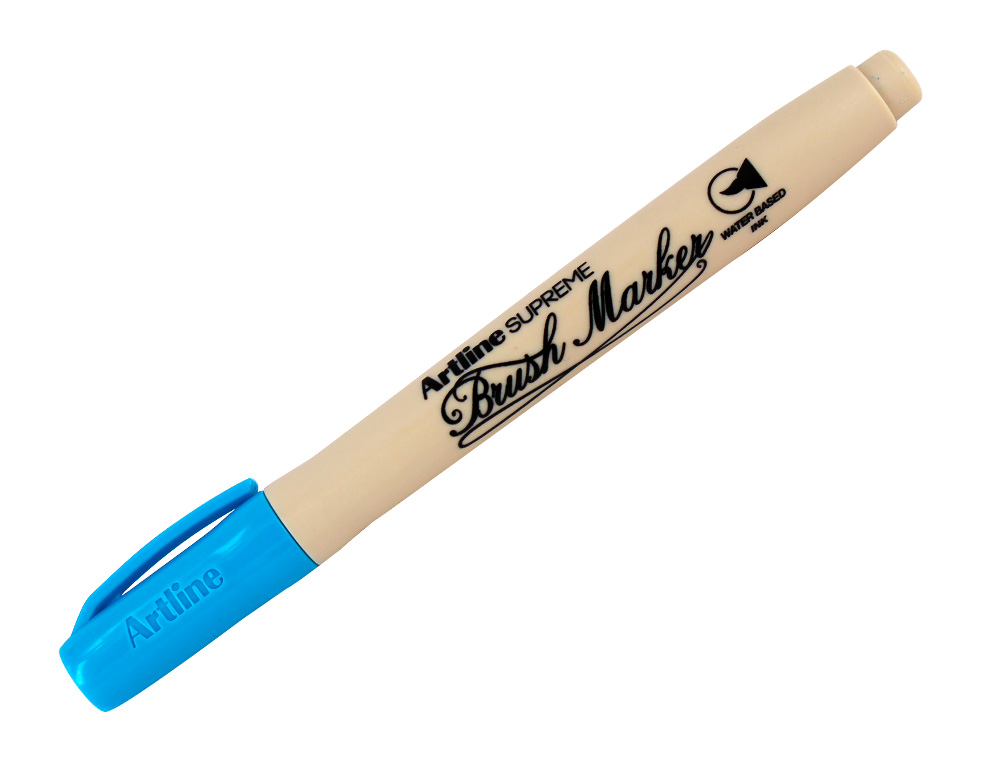 ROTULADOR ARTLINE SUPREME BRUSH EPFS PINTURA BASE DE AGUA PUNTA TIPO PINCEL TRAZO FINO AZUL CLARO