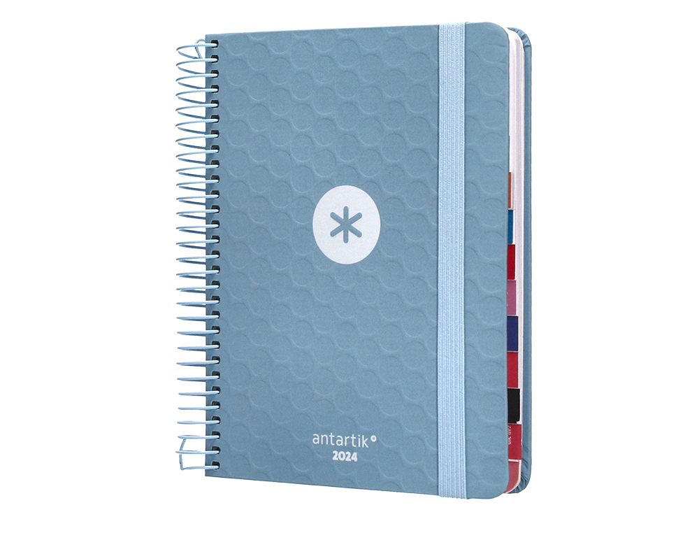 AGENDA DE OFICINA ANTARTIK A6+ 2024 DIA PAGINA 80 GR CON SOBRE Y 3 HOJAS PEGATINAS COLORES SURTIDOS 130X175 MM