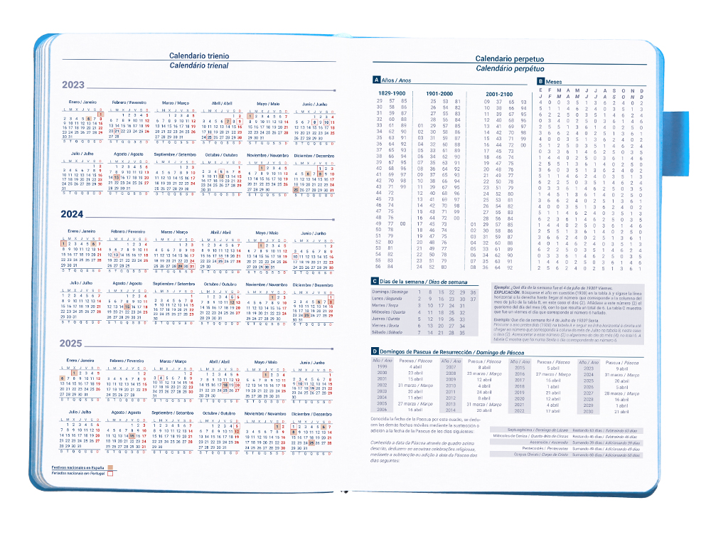 AGENDA ENCUADERNADA LIDERPAPEL SIFNOS A5 2024 DIA PAGINA COLOR AZUL PAPEL 70 GR