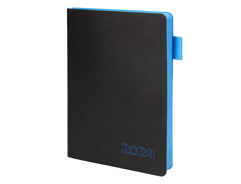 AGENDA ENCUADERNADA LIDERPAPEL SIFNOS A5 2024 DIA PAGINA COLOR AZUL PAPEL 70 GR
