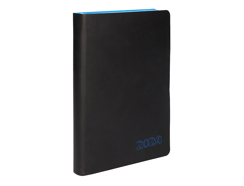 AGENDA ENCUADERNADA LIDERPAPEL SIFNOS A5 2024 DIA PAGINA COLOR AZUL PAPEL 70 GR