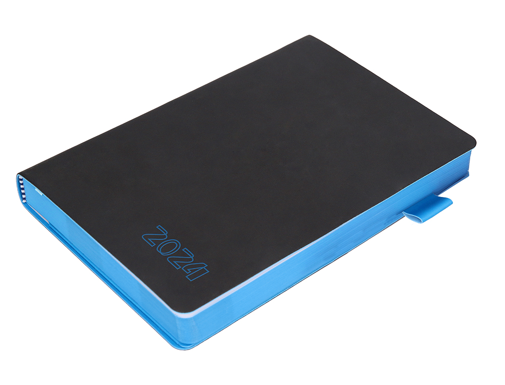 AGENDA ENCUADERNADA LIDERPAPEL SIFNOS A5 2024 DIA PAGINA COLOR AZUL PAPEL 70 GR