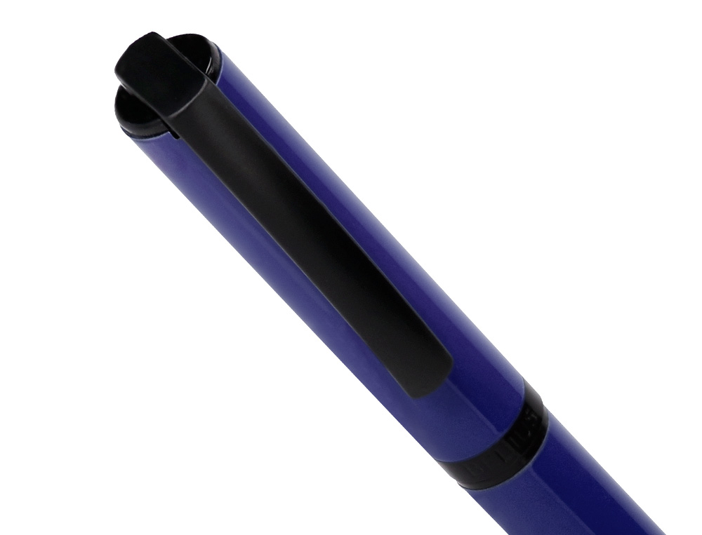 BOLIGRAFO BELIUS TURBO ALUMINIO COLOR AZUL Y NEGRO TINTA AZUL CAJA DE DISEÑO