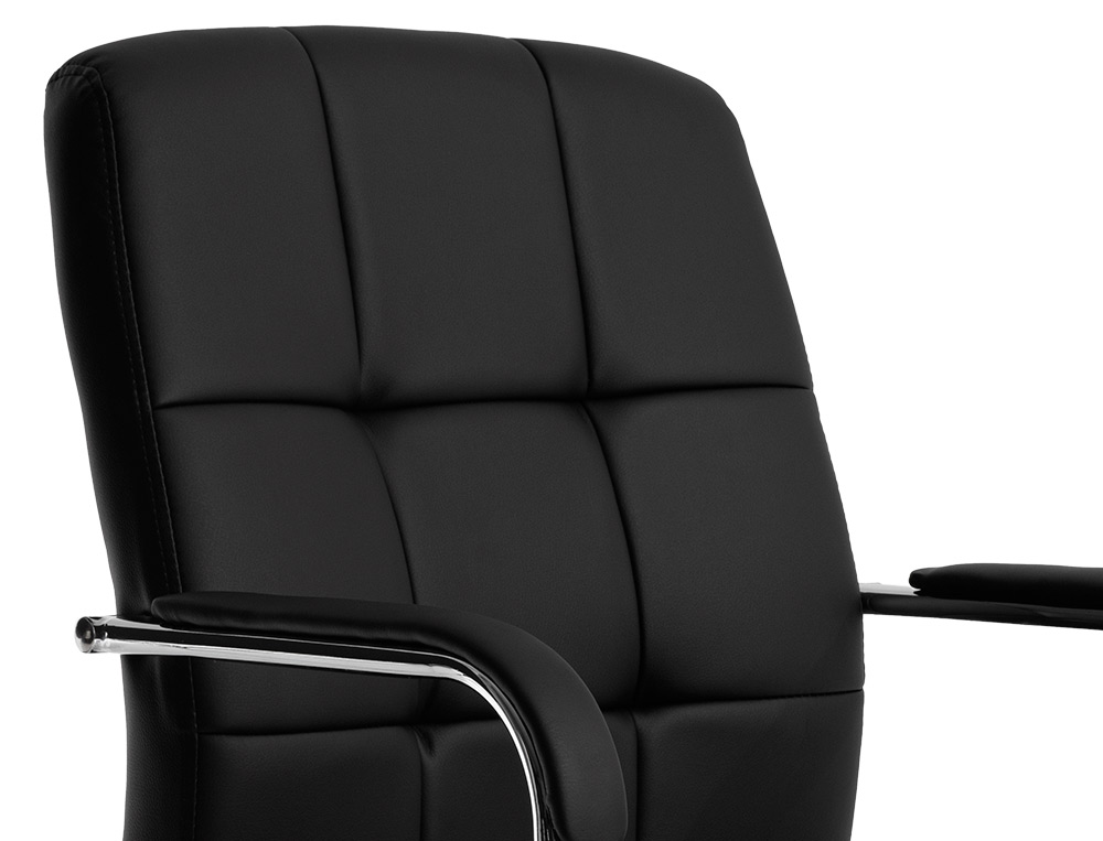 SILLA Q-CONNECT ESCRITORIO PIA VE SIMIL PIEL BASE METALICA ALT MAX 1050 ANC 610 PROF 680 COLOR NEGRO
