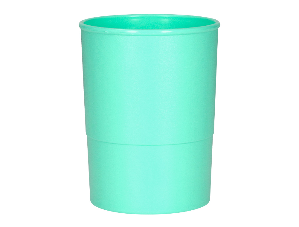 CUBILETE PORTALAPICES Q-CONNECT VERDE MENTA PASTEL OPACO PLASTICO DIAMETRO 75 MM ALTO 100 MM