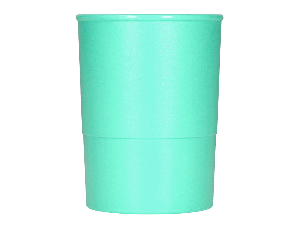 CUBILETE PORTALAPICES Q-CONNECT VERDE MENTA PASTEL OPACO PLASTICO DIAMETRO 75 MM ALTO 100 MM