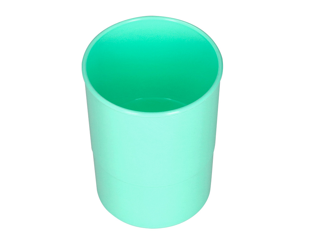 CUBILETE PORTALAPICES Q-CONNECT VERDE MENTA PASTEL OPACO PLASTICO DIAMETRO 75 MM ALTO 100 MM