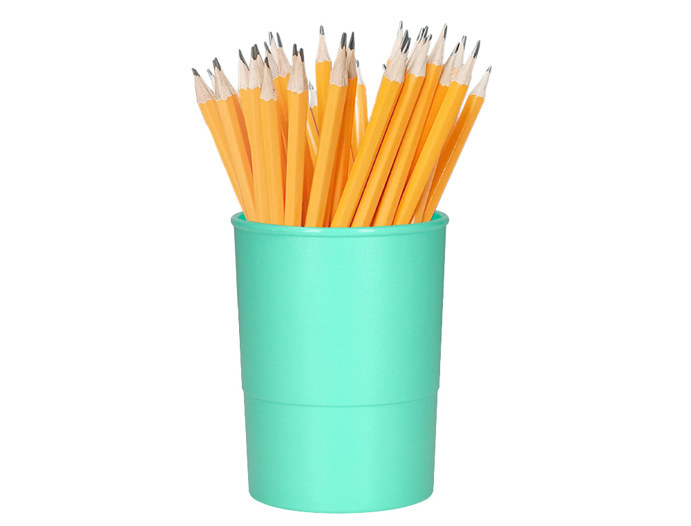 CUBILETE PORTALAPICES Q-CONNECT VERDE MENTA PASTEL OPACO PLASTICO DIAMETRO 75 MM ALTO 100 MM