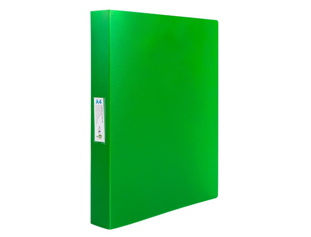 CARPETA LIDERPAPEL 4 ANILLAS 25 MM MIXTAS 43433 POLIPROPILENO DIN A4 VERDE TRANSLUCIDO