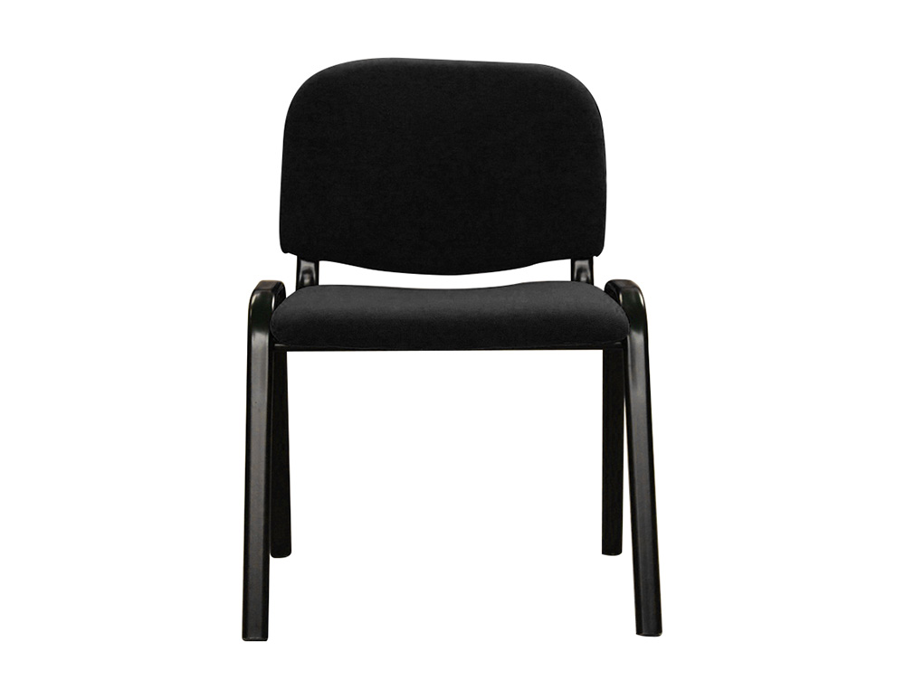 SILLA APILABLE Q-CONNECT BRAZOS CORTOS TAPIZADA SIN RUEDAS 910MM ALTO 460MM LARGO 440MM PROFUNDIDAD NEGRA