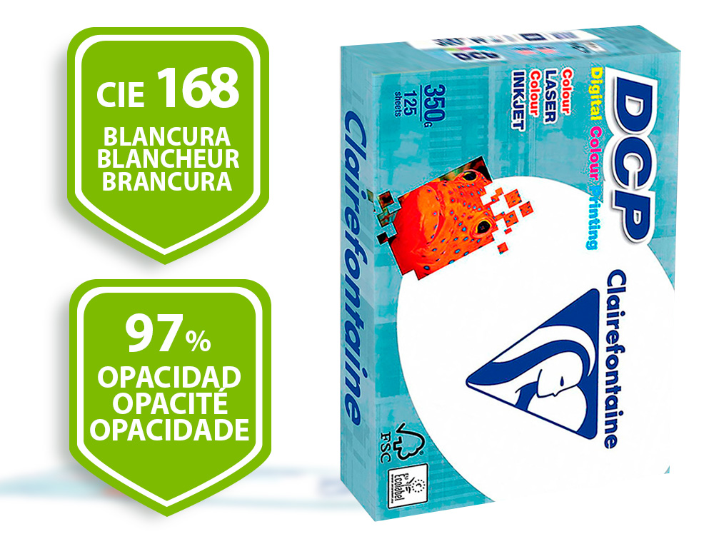 PAPEL FOTOCOPIADORA CLAIREFONTAINE DIN A4 350 GRAMOS PAQUETE DE 125 HOJAS