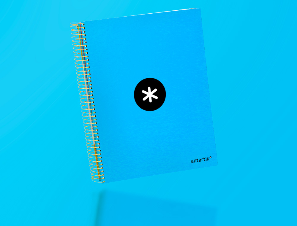 CUADERNO ESPIRAL A4 MICRO ANTARTIK TAPA FORRADA 120H 90 GR CUADRO 5MM 5 BANDAS 4 TALADROS COLOR AZUL