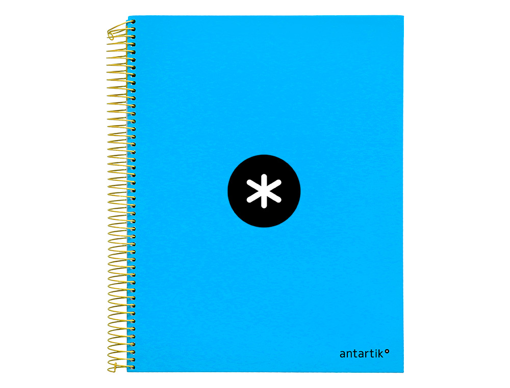 CUADERNO ESPIRAL A4 MICRO ANTARTIK TAPA FORRADA 120H 90 GR CUADRO 5MM 5 BANDAS 4 TALADROS COLOR AZUL