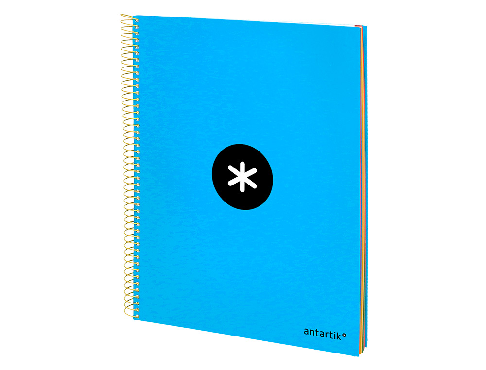 CUADERNO ESPIRAL A4 MICRO ANTARTIK TAPA FORRADA 120H 90 GR CUADRO 5MM 5 BANDAS 4 TALADROS COLOR AZUL