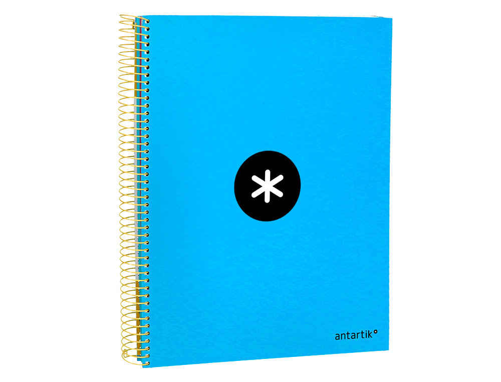 CUADERNO ESPIRAL A4 MICRO ANTARTIK TAPA FORRADA 120H 90 GR CUADRO 5MM 5 BANDAS 4 TALADROS COLOR AZUL