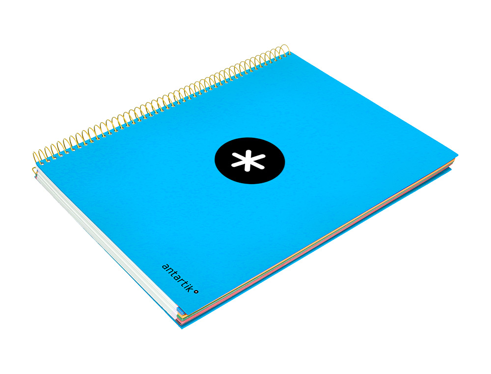 CUADERNO ESPIRAL A4 MICRO ANTARTIK TAPA FORRADA 120H 90 GR CUADRO 5MM 5 BANDAS 4 TALADROS COLOR AZUL