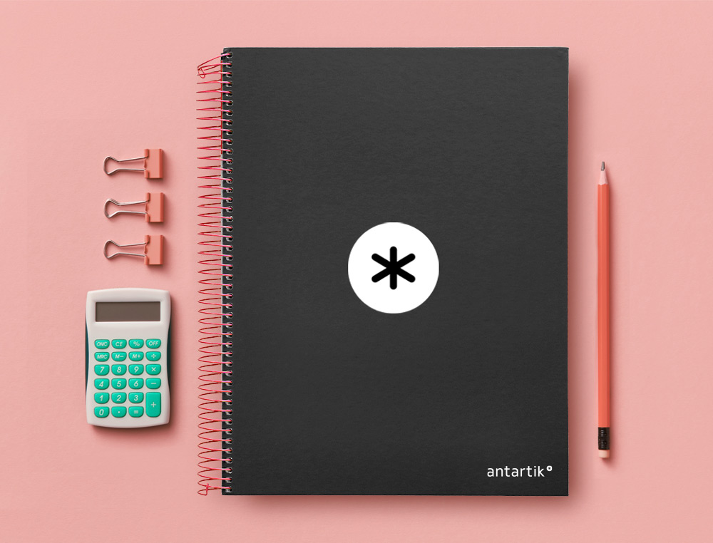 CUADERNO ESPIRAL A4 MICRO ANTARTIK TAPA FORRADA 120H 90 GR CUADRO 5MM 5 BANDAS 4 TALADROS COLOR NEGRO