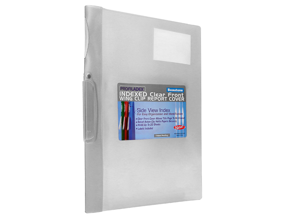 CARPETA BEAUTONE DOSSIER PINZA LATERAL 48384 POLIPROPILDIN-A4 INCOLORA PINZA GIRATORI-PACK DE 10 RETRACTILADO