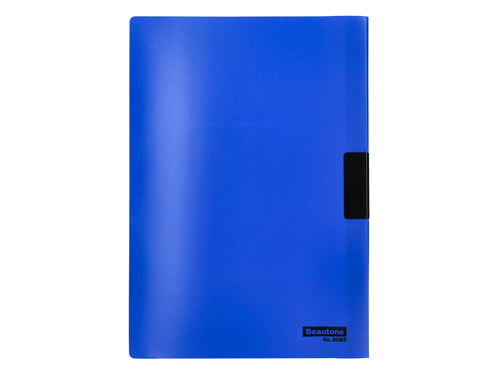 CARPETA BEAUTONE DOSSIER PINZA LATERAL 45302 POLIPROPILDIN-A4 AZUL 25 H. PINZA DESLIZ-PACK DE 10 RETRACTILADO