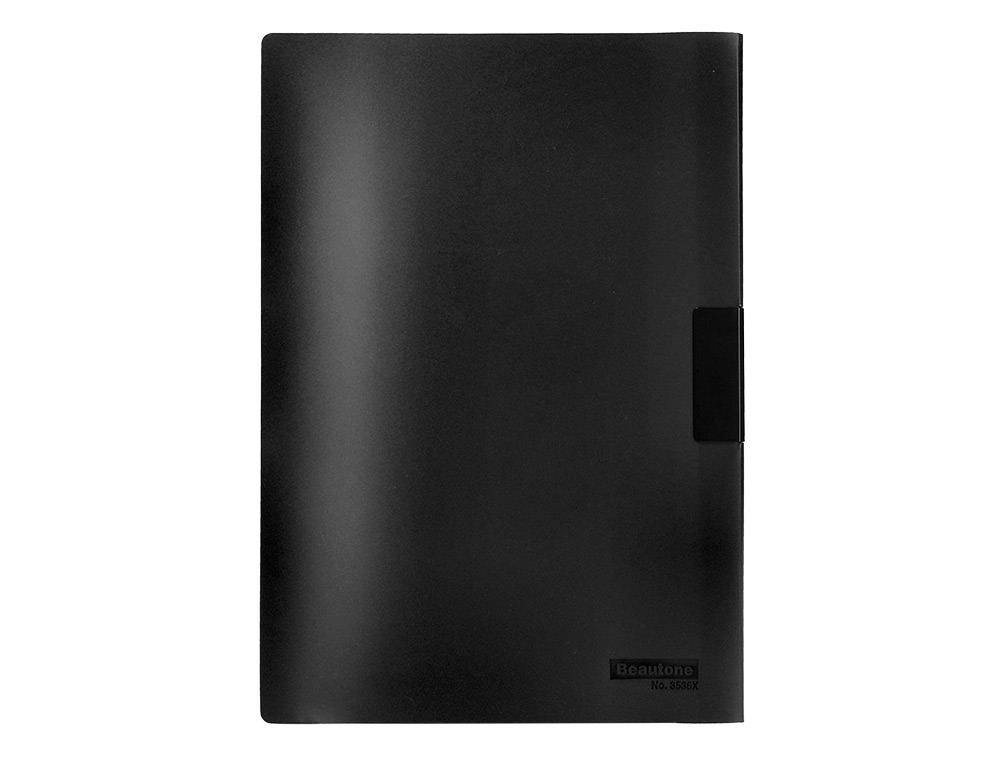 CARPETA BEAUTONE DOSSIER PINZA LATERAL 35365 POLIPROPILDIN A4 NEGRA 25 H. PINZA DESLI-PACK DE 10 RETRACTILADO