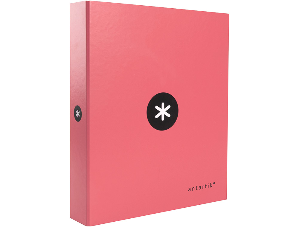 CARPETA 4 ANILLAS 40 MM MIXTAS ANTARTIK A4 FORRADA COLOR CORAL