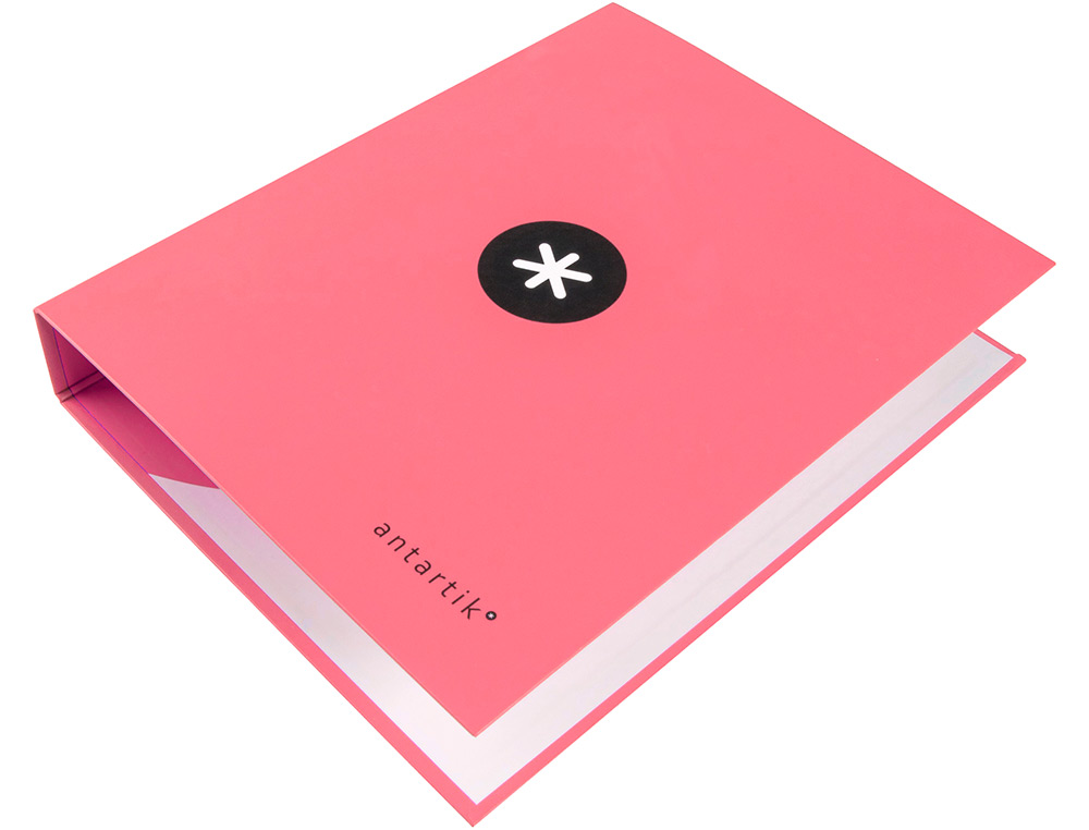 CARPETA 4 ANILLAS 40 MM MIXTAS ANTARTIK A4 FORRADA COLOR CORAL