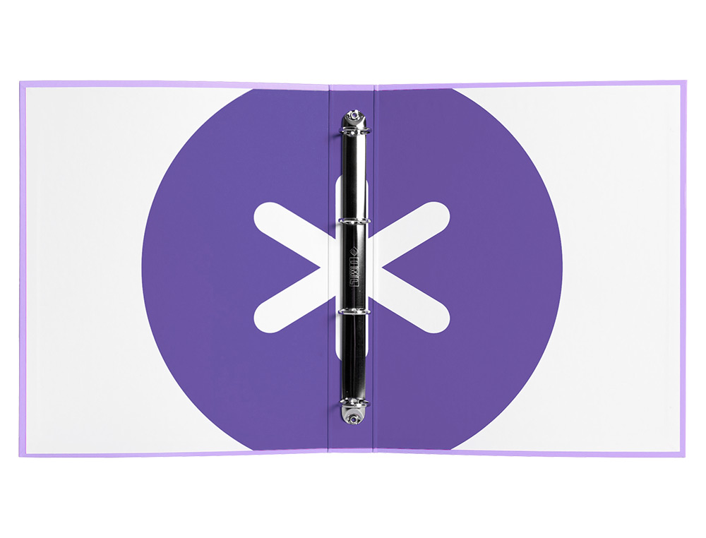 CARPETA 4 ANILLAS 40 MM MIXTAS ANTARTIK A4 FORRADA COLOR LAVANDA