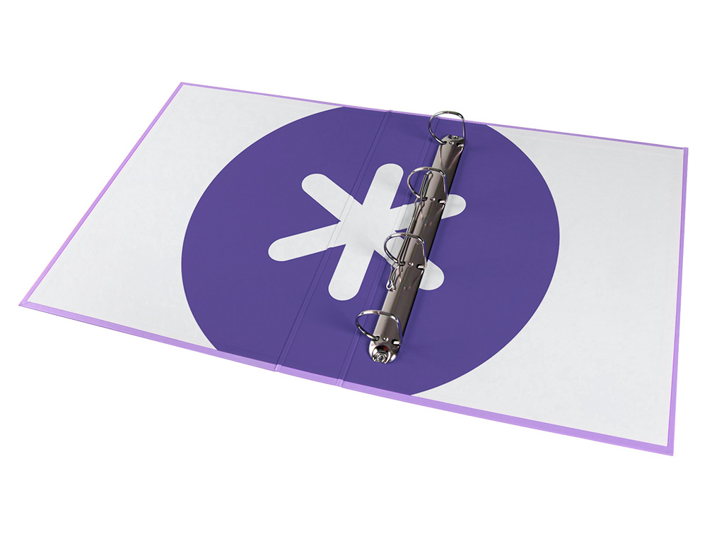 CARPETA 4 ANILLAS 40 MM MIXTAS ANTARTIK A4 FORRADA COLOR LAVANDA