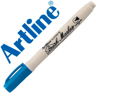 ROTULADOR ARTLINE SUPREME BRUSH PINTURA BASE DE AGUA PUNTA TIPO PINCEL TRAZO VARIABLE AZUL