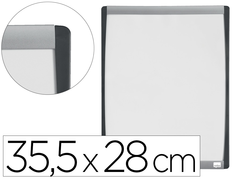 PIZARRA BLANCA NOBO MAGNETICA MARCO ARQUEADO 355X280 MM