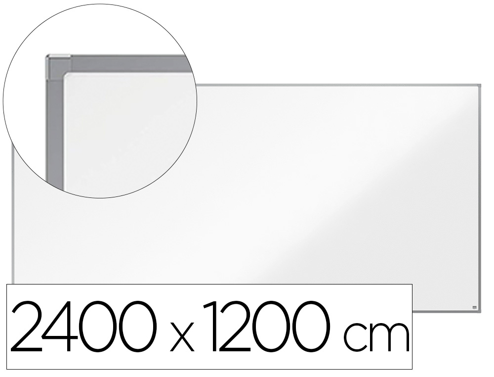 PIZARRA BLANCA NOBO ESSENCE ACERO VITRIFICADO MAGNETICA 2400X1200 MM