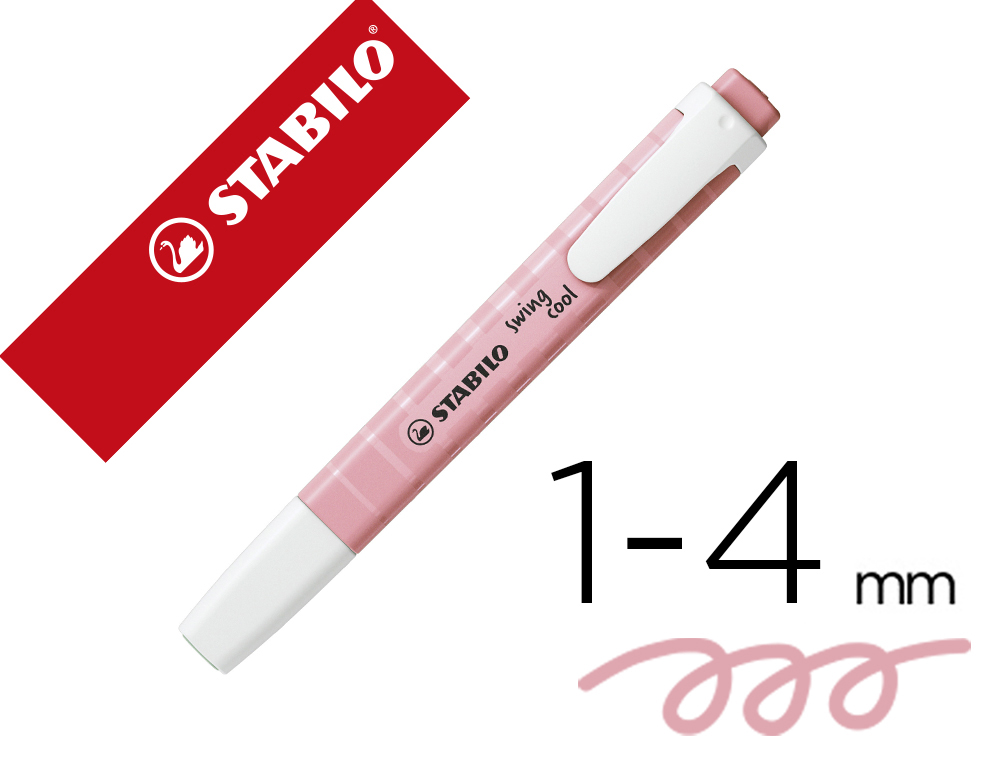 ROTULADOR STABILO FLUORESCENTE SWING COOL PASTEL ROSA